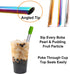 Boba Straws, Reusable Straw Metal Smoothies Jumbo Bubble Tea Tapioca Pearls Milkshake Straws, Pointed Stainless Steel Drinking Straws with Silicon...