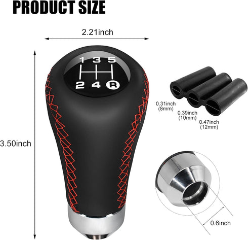 Universal Shift Knob 5 Speed Manual Gearbox Shift Knobs Fit for Most Car Transport Vehicles?Red Line?...