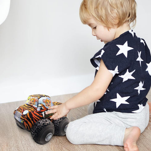 ArtCreativity Safari Plush Monster Truck, 8 Inch Big Monster Truck Stuffed Toy, Cool Animal-Themed Design, Soft Car Toys for Toddlers Car Stuffed ...