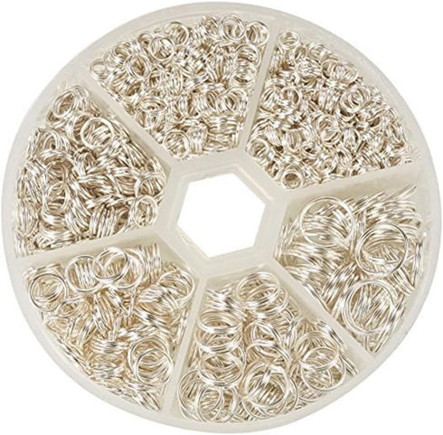PandaHall Elite 1 Box Iron Split Rings Double Loop Jump Ring Diameter 4-10mm for Jewelry Making Silver...