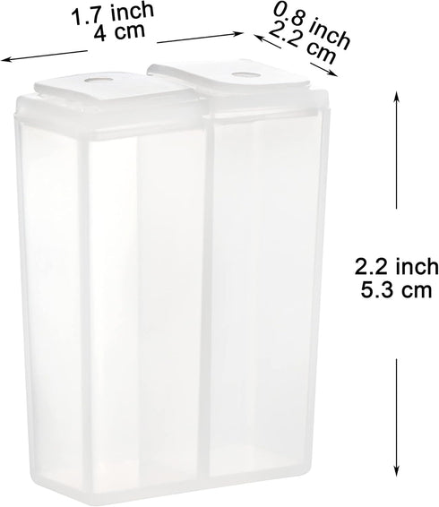 Youngever 4 Pack Plastic Salt and Pepper Shaker Set, Clear Salt and Pepper Containers with Lid, Plastic Spice Jar, Spice Dispenser To Go Set for T...