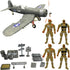 Military Attack Combat Helicopter Play Set with Accessories,WWII Pirate Fighter Jet,Boys Military Toys with Elite Force Army Ranger Action Figures...