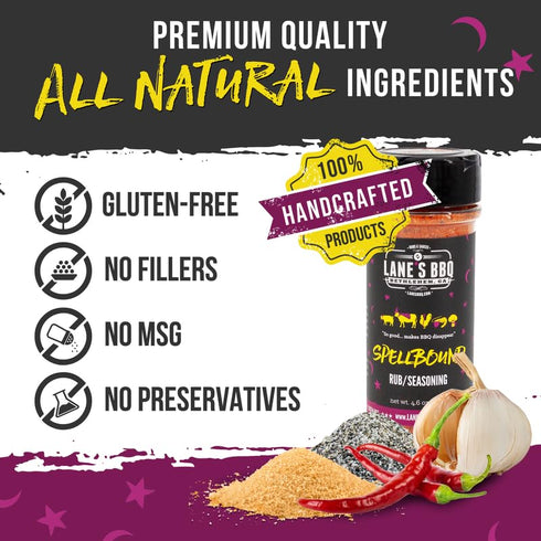 Lane's Spellbound Pork Rub Seasoning, All-Natural BBQ Seasoning Rib Rub, Premium Butt Rub Seasoning & Sweet BBQ Rubs for Smoking, Made in USA, 4.6...