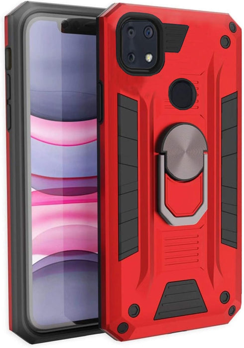 for ZTE Z6250 Case,Zmax 10 Cases,Military Grade Shock Protective Kickstand 360 Ring Holder Defender Hybrid Hard Back Phone Cover for ZTE-Z6250 -Re...