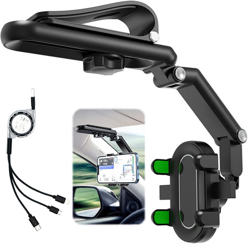DOUBFIVSY 360 Rotatable Car Sun Visor Phone Holder, Compatible with iPhone 13 Pro Max/13 Pro/13/12 Pro Max/12 Pro/12, Galaxy z fold 3/ S21/S22, St...