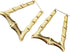 Gold Bamboo Triangle Hollow Hoop Earrings for Women - Big Large Bamboo Hoop Earring (Gold Triangle)...