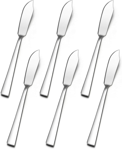 E-far Butter Spreader Knife Set of 6, 7-Inch Stainless Steel Cheese Dessert Knives for Kitchen Restaurant Party, Mirror Silver...