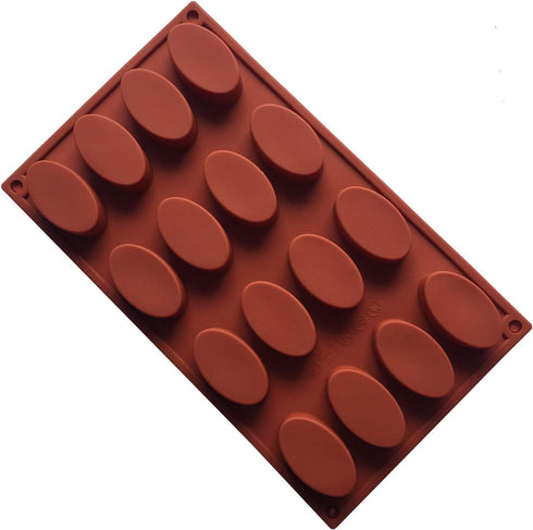 Oval Silicone Pudding Mold, Reusable Silicone DIY Mold Tins Case, Baking Cake Biscuit Cupcake Chocolate Pastry Candy Fondant Ice Cube For Wedding,...