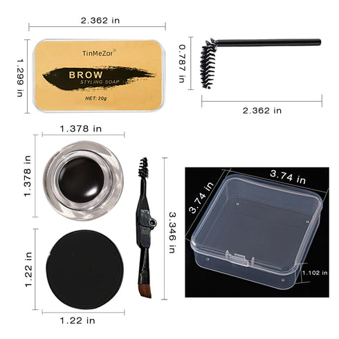 Transparent Eyebrow Shaping Gel Set, Pomade Eyebrow Scalpel Stencil Sticker Kit Eyebrow Styling Soap for Natural Brows Skin, Long Lasting 3D Feath...