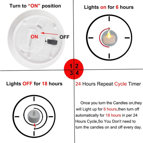 12 Pack Flameless Led Tea Lights Candles with timer battery operated,Built-in 6Hours,6 Hours On and 18 Hours Off in 24 Hours Cycle Automatically,f...