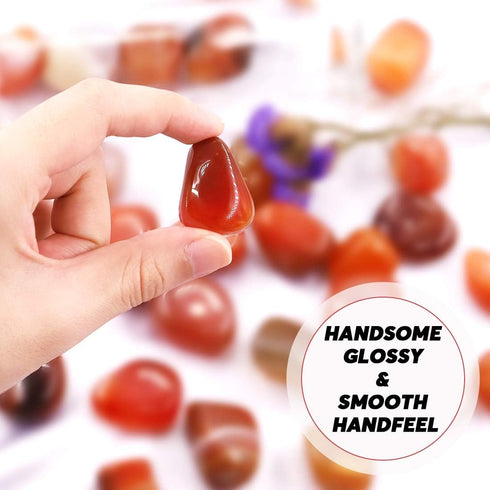 Hilitchi Reddish Brown Agate Stone Tumbled Stones for Plants Cacti & Succulents Bedding, Vase Filler, Landscape Bottom Decoration (About 1lb(455g)...