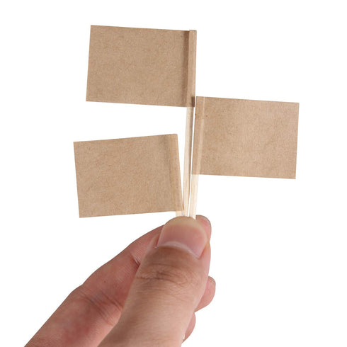 Senkary 100 Pack Blank Toothpick Flags Kraft Paper Food Signs Cheese Markers Cheese Labels for Charcuterie Board Accessories...