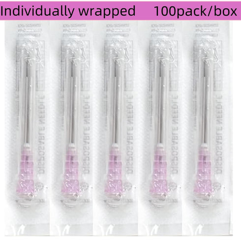 100 Pack 18 Gauge 1 Inch Dispensing Accessories, Individually Sealed Wrapped...
