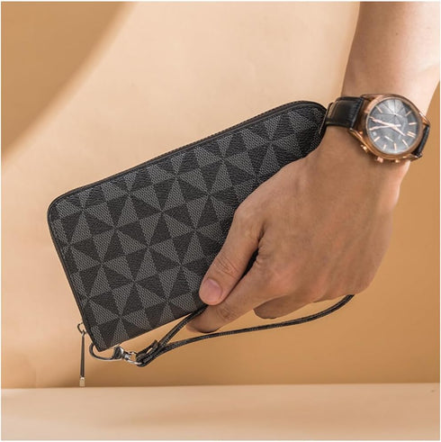 Women's wallet Large capacity travel zipper wallet multi card men's mobile phone change wallet (Black)...
