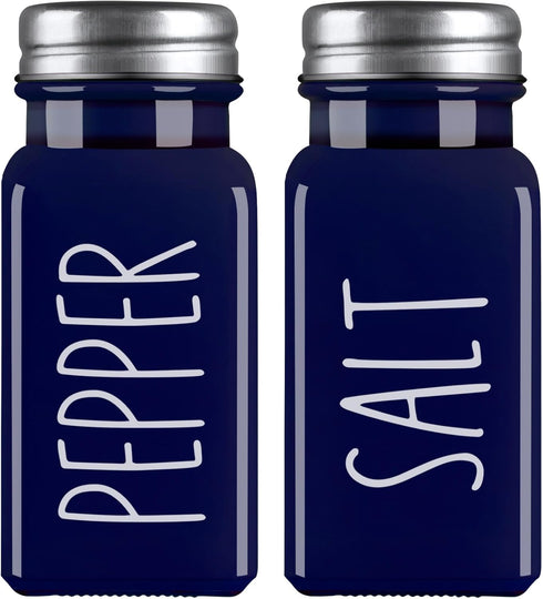 Navy Blue Salt and Pepper Shakers Set - Bivvclaz 2.7 oz Christmas Salt and Pepper Shakers, Blue Kitchen Decor and Accessories for Home Restaurants...