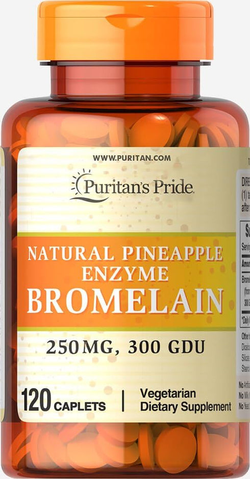 Puritan's Pride Natural Pineapple Enzyme Bromelain Caplets, 120 Count...