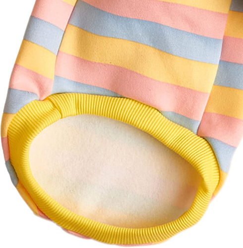 Striped Dog Sweater for Small Dogs Winter Sweatshirt Warm Pet Puppy Clothes Doggie Cat Clothing, Pink Yellow, XLarge...