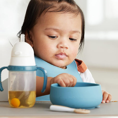 NumNum Suction Bowl + Pre-Spoon GOOtensils Self Feeding Set for Babies & Toddlers | Baby Spoon Set (Stage 1+ 2) | 100% Food Grade Silicone BPA-Fre...