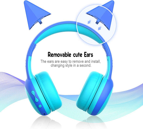 gorsun Bluetooth Kids Headphones with Microphone,Children's Wireless Headsets with 85dB Volume Limited Hearing Protection,Stereo Over-Ear Headphon...