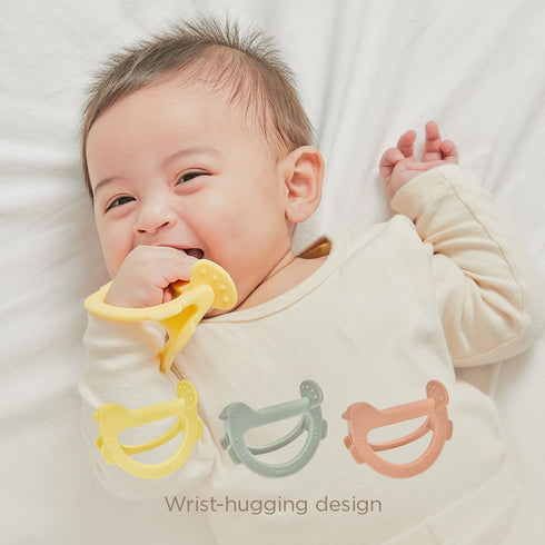 Swing Bird Teether (Yellow) | 100% Platinum Silicone | Baby Teether for babies 3-6 Months, 6-12 Months | Easy to Hold | Infant Teething Toys for R...