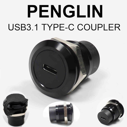 2PCS USB 3.1 Type C Panel Mount Coupler, Female to Female USB-C Feed Thru Converter Adapter Panel Mount DIY Jack with Dust Cover...