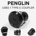 2PCS USB 3.1 Type C Panel Mount Coupler, Female to Female USB-C Feed Thru Converter Adapter Panel Mount DIY Jack with Dust Cover...