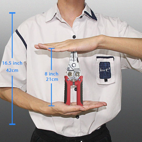Wire Stripper, Multifunctional Wire Strippers Electrical with Cuts 8 10 12 14 16 18 20 22 AWG Cutter Pliers Splitter Winding Wires Cable Crimper C...