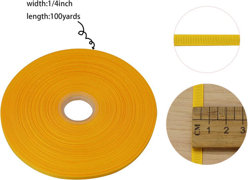Jesep One Roll 100 Yards Soild Grosgrain Ribbon Boutique Gift Wrapping Package Ribbon, DIY Crafts Bow Hair Headband Accessories Assorted Ribbon #6...