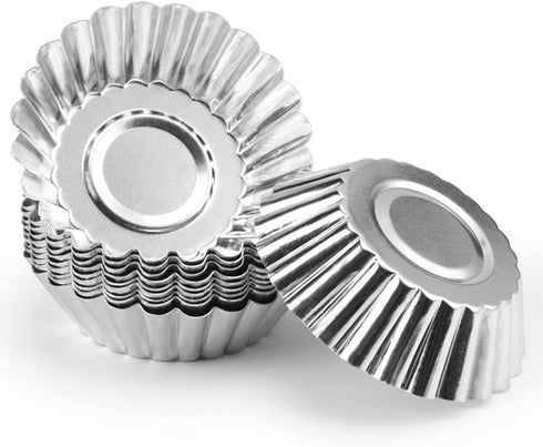 Tosnail 50 Pieces Aluminum Egg Tart Mold Small Tart Pie Tin Mini Cupcake Cake Muffin Cookie Mold Baking Cups...