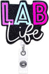 Lab Life Funny Badge Reels Retractable for Nurses Cute Nurse Badge Reel Holder Glitter Teacher Nursing Badge Clip RN CNA LPN Medical Assistant Stu...