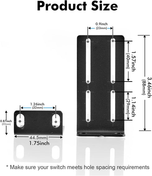 MokerLink Adjustable Rack Mount Ear for 17.3 inch Switches, Compatible for HP/HPE/ProCurve/Aruba/OfficeConnect Network Switch...