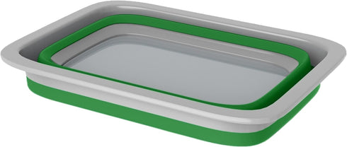 Collapsible Ice Bucket - 7.27-Liter Portable Outdoor Multi-Use Basin, Dish Tub, and Storage Basket for Camping and Tailgating by Wakeman (Green)...