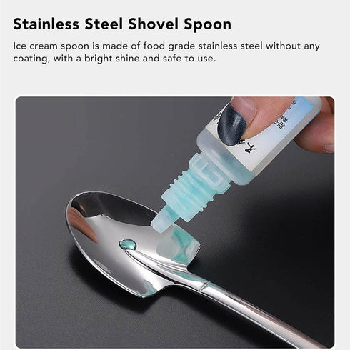 Ice Cream Spoon, Stainless Steel Cute Shovel Spoon Innovative Food Grade Material Reusable Sugar Dessert Cake Spoon for Home Cafe(4 Pointed Shovel...