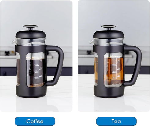 Easyworkz French Press 12 oz Coffee Tea Maker with Borosilicate Glass,Soft Grip Handle...