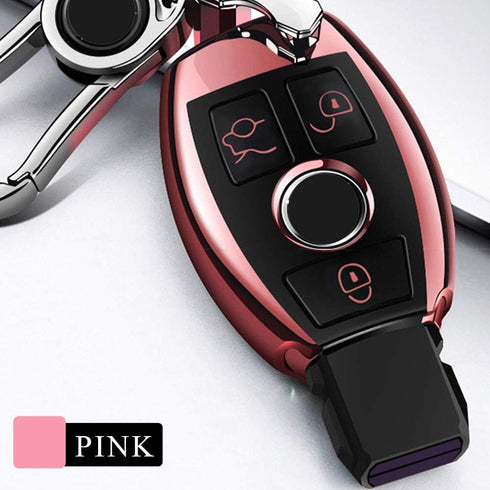 QBUC for Mercedes Benz Key Fob Cover, Key Fob Case for Mercedes Benz C E M S CLS CLK GLK GLC G Class, TPU Full Protection Key Fob Shell Compatible...