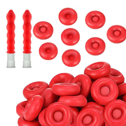 Red Caulking Cap 26 Piece Caulk Caps Tube Anew Saver Airtite Adhesive Saving Nozzle Tips Covers...