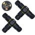 3 Way 3Pin IP68 Waterproof Junction Box,Ideal for 4.5mm-10mm Outdoor Waterprrof Junction Cable,Used for Outdoor Road Landscape Lights, car Decorat...