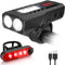 USB Rechargeable Bike Lights Set, 6 Modes Bicycle Front Headlight and Back Taillight, 3000LM Water Resistant Bicycle Lights Front and Rear for Nig...