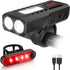 USB Rechargeable Bike Lights Set, 6 Modes Bicycle Front Headlight and Back Taillight, 3000LM Water Resistant Bicycle Lights Front and Rear for Nig...