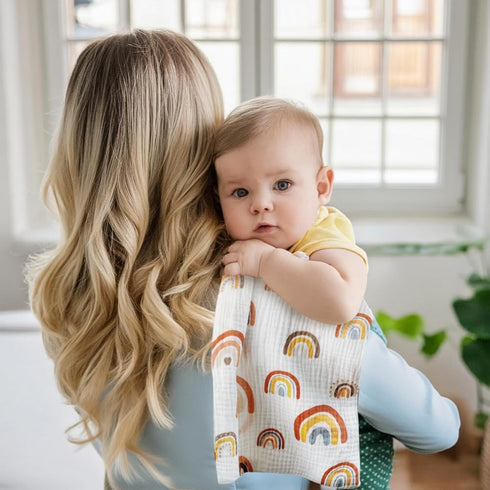 6 Pack Muslin Boho Baby Burp Cloths 100% Cotton Large 20''x10'' Gender Neutral Infant Burp Spit Up Rags for Newborn Unisex Baby Girl or Boy Soft B...