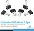 1InTheOffice Micro Binder Clips, Paper Clamps Micro Size, Black, 100 Clips"...