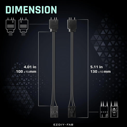 EZDIY-FAB Adapter Cable for Corsair RGB HUB, Lighting Node CORE, Commander CORE and iCUE Commander CORE XT, Smart RGB Lighting, Connect to Any 5V ...