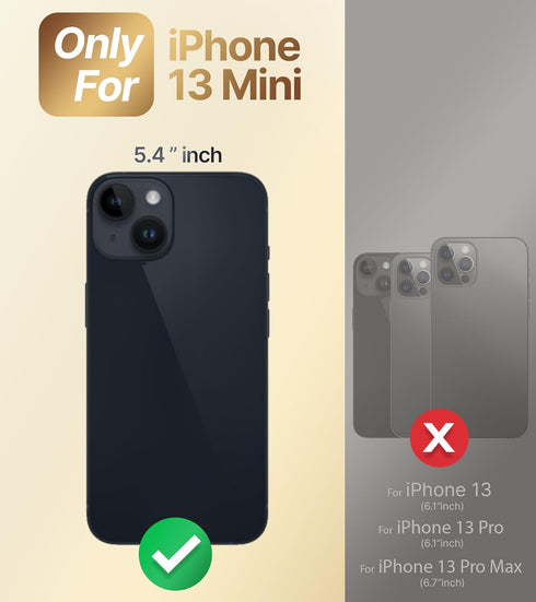 XYZ for iPhone 13 Mini Case with Stand, Phone Case with Double Ring Kickstand, Women Girls Bling Luxury Protective Case Heart for iPhone 13 Mini, ...