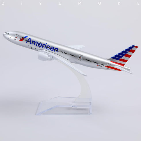 Boeing 777 AA Airlines 1/400 Diecast Metal Airplane Model with Stand Airlines Model Plane Alloy Display Collectible Model Kit for Aviation Enthusi...