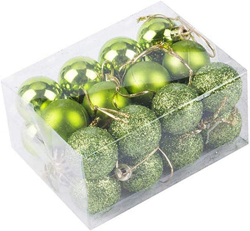 lasenersm 24 Pieces Small 1.18"/3cm Shatterproof Christmas Ball Ornaments Packed in Plastic Barrel Shatterproof Christmas Tree Balls Ornament use ...