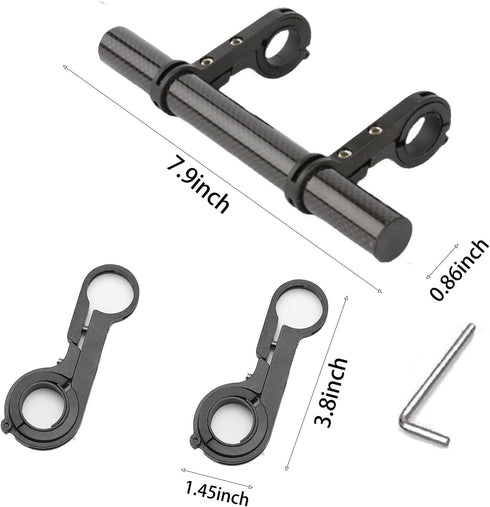 Bike Handlebar Extender,Bike Handlebar Extender with Double Mounting Clamp Bracket,For Bike Mounts,Extender Bars, Headlights,Light Lamp,Bicycle Ac...