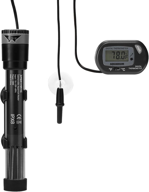 SainSmart XpertMatic Submersible Aquarium Heater, 100W Adjustable Fish Tank Heater Thermostat with Suction Cup, for Marine Saltwater and Freshwate...