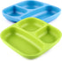 GET FRESH PLA Kids Divided Plates Set – 2-pack Melamine-Free Sectioned Plates for Kids and Toddlers – Stackable BPA-free Childrens Dinnerware Divi...
