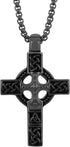 Cross Pendant for Car Rear View Mirror Decor Prayer Hanging Ornament Stainless Steel Celtic Knot Cross Necklace Men Boys Christian Gift (Black)...