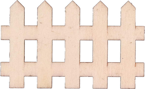 Tissting 100pcs Mini Wooden Fence Garden Wooden Crafts Lawn Fence DIY Wood Picket Wood Fence Mini Ornament for Miniature Fairy Garden Dollhouse(7....